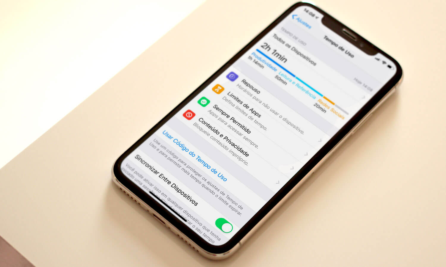 Tempo de Uso iOS iPhone