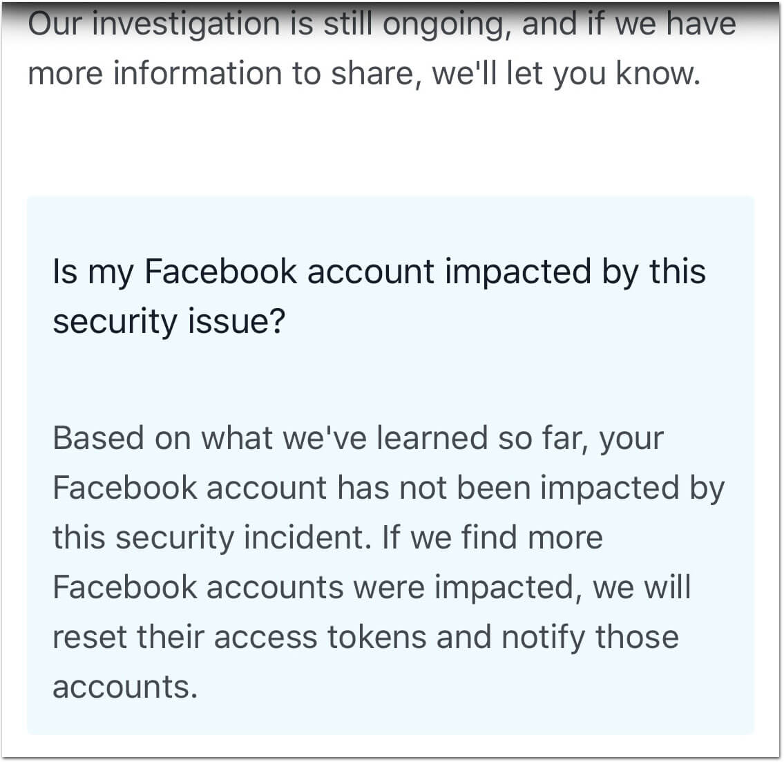 Facebook hack aviso