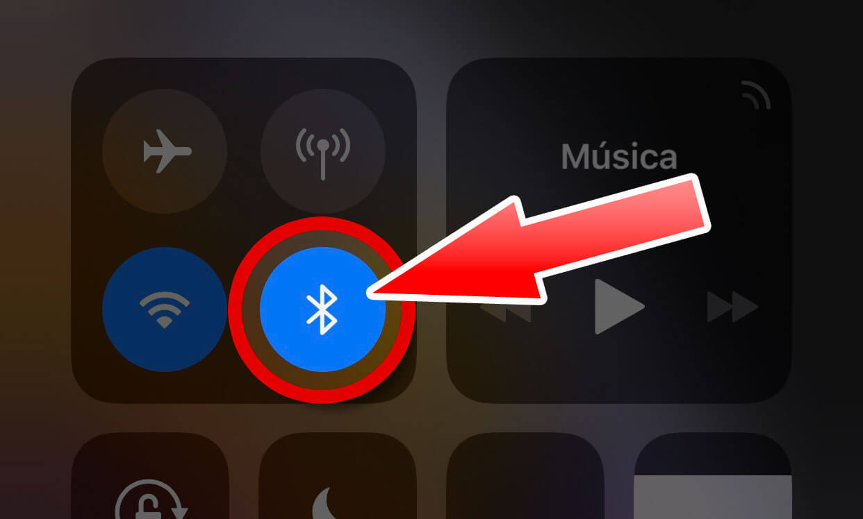 Central de Controle Botão do Bluetooth