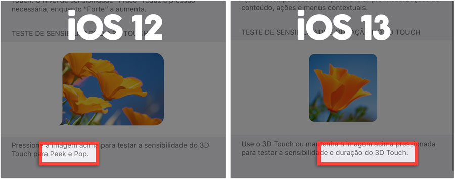 Menu 3D Touch