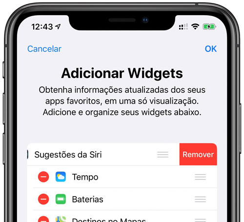 Sugestões da Siri