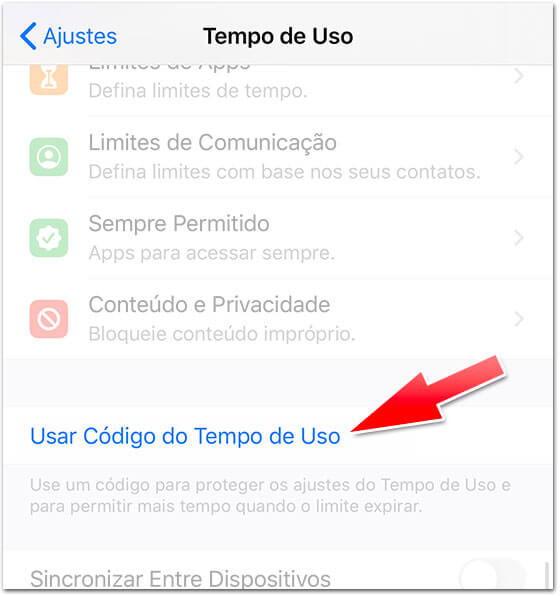 Ajustar Senha Tempo de Uso