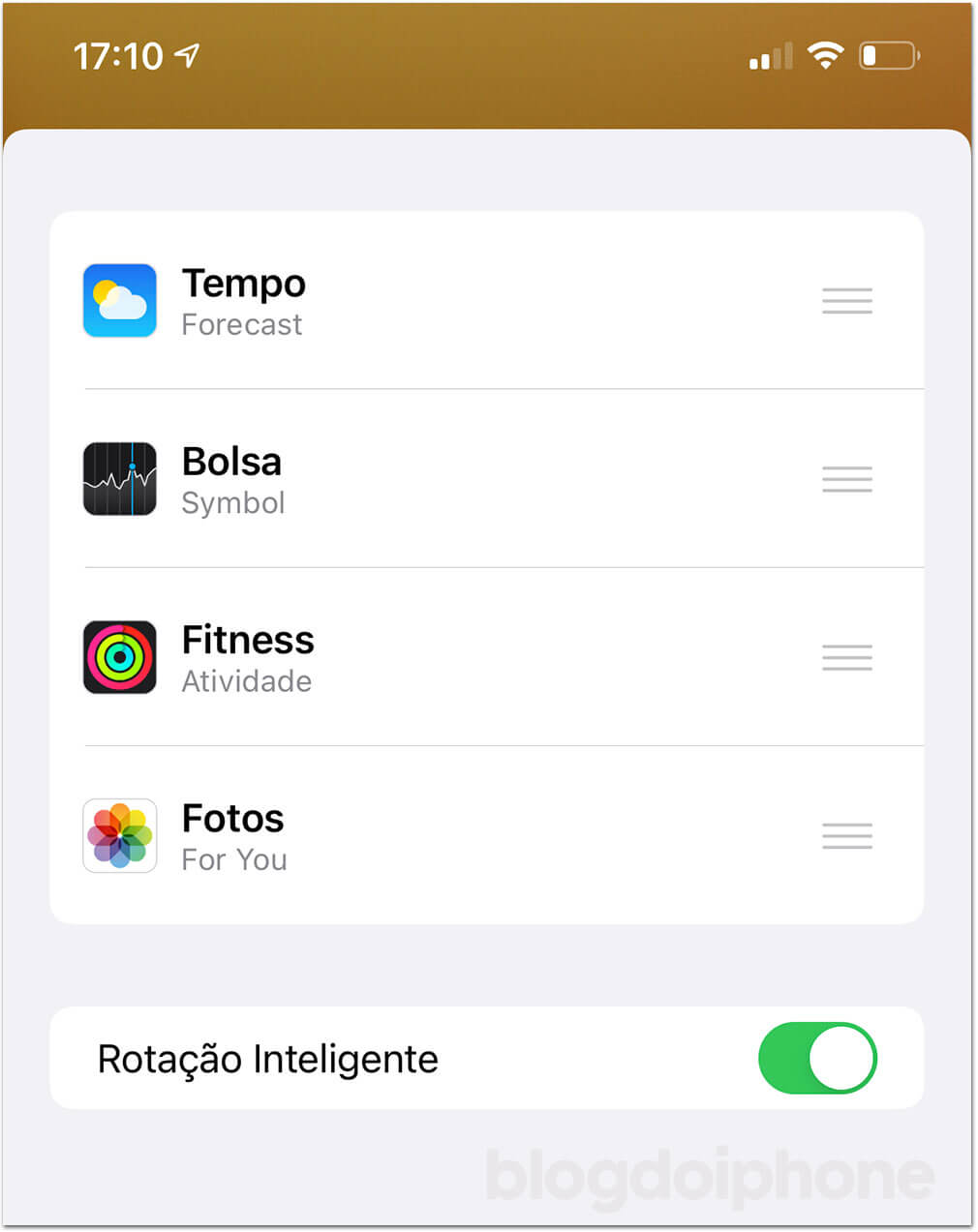 Rotação Inteligente Widgets
