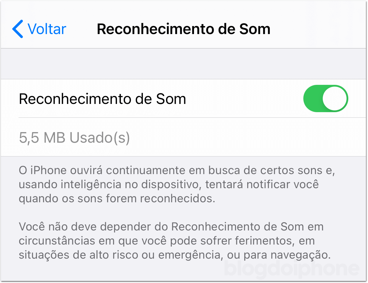 iOS 14 Reconhecimento de Som