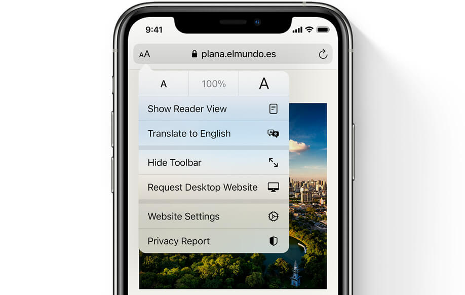 Tradução no Safari