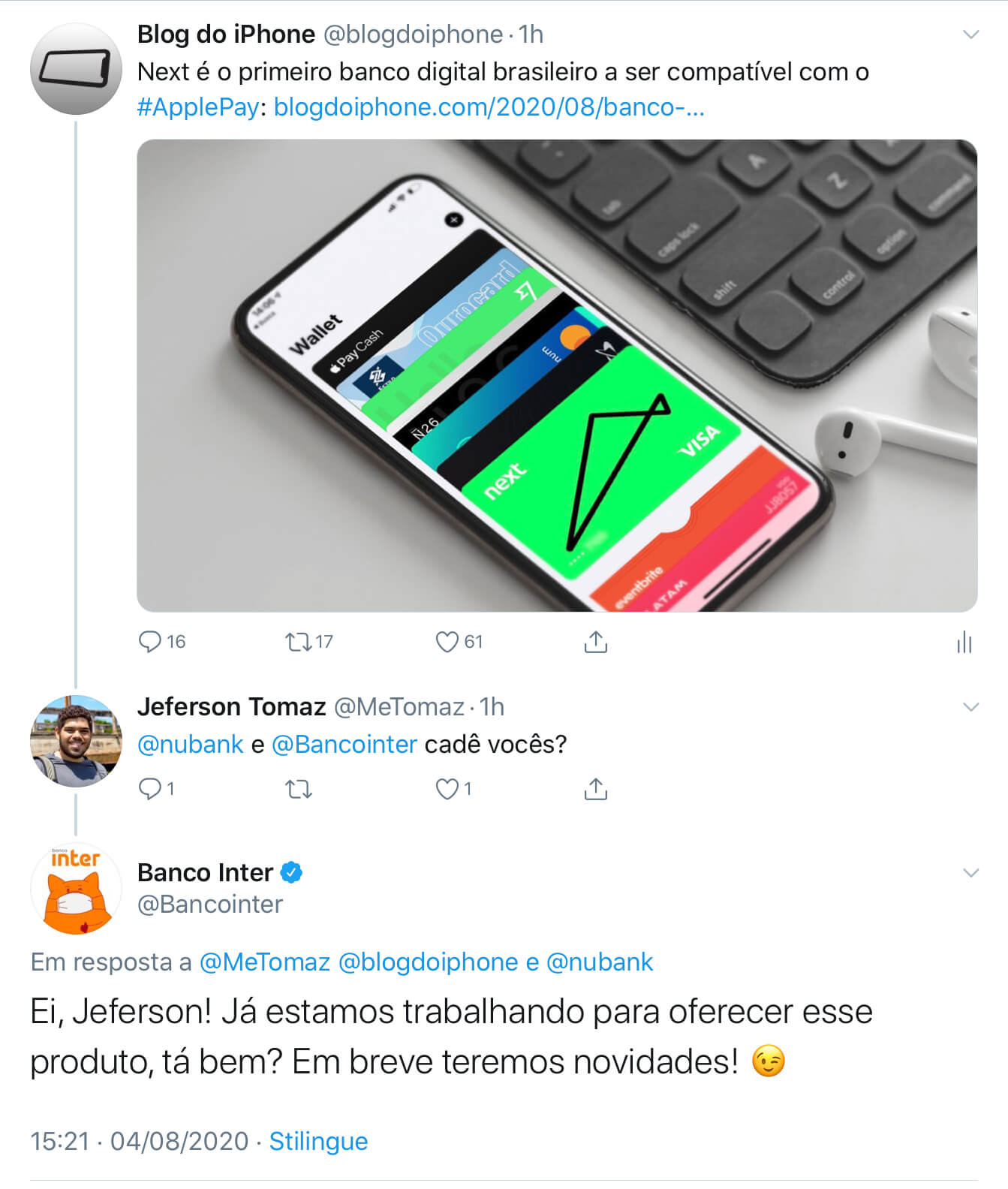 Banco next Apple Pay