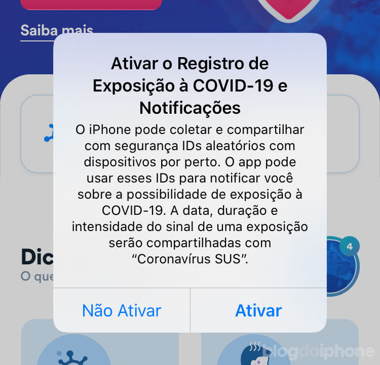 alerta de exposição COVID 19