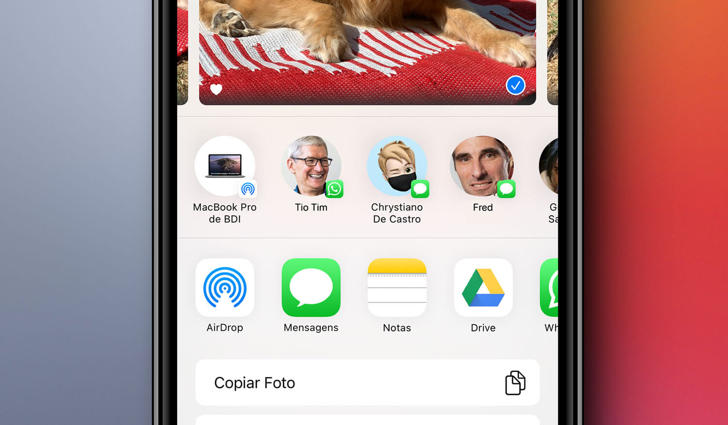 desligar sugestões de contatos iOS