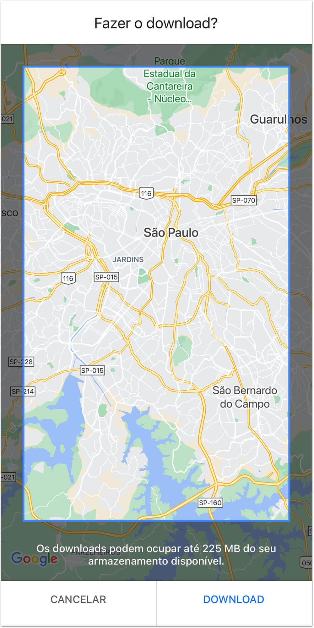 baixar google maps offline iphone