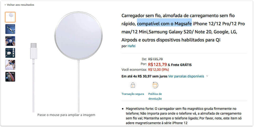 Carregador magnético MagSafe