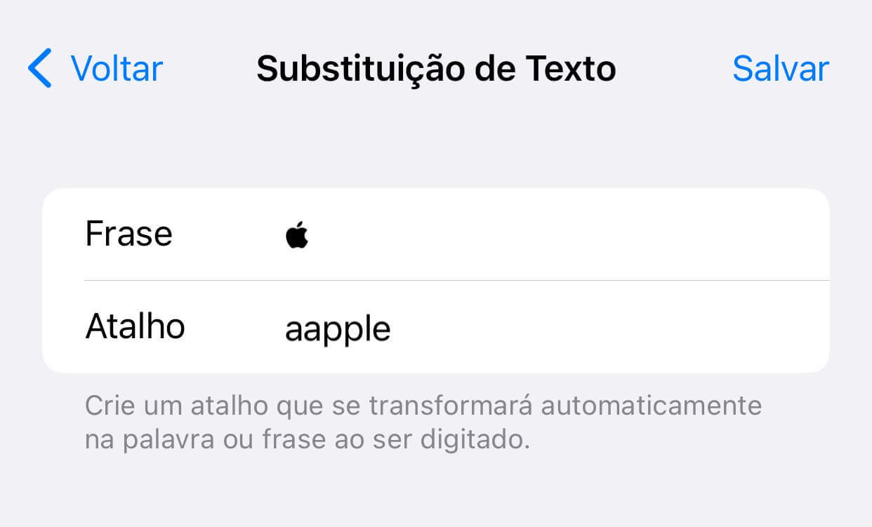 Como digitar símbolo da Apple