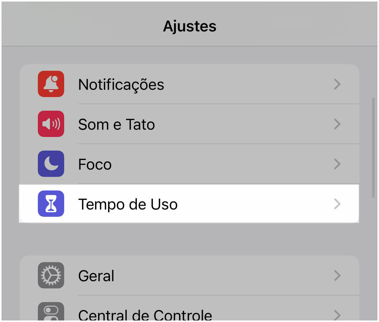 Tempo de Uso