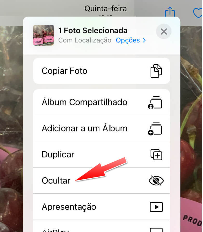 Como esconder fotos no iPhone
