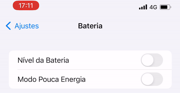 porcentagem da bateria