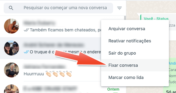 Como fixar conversa no WhatsApp