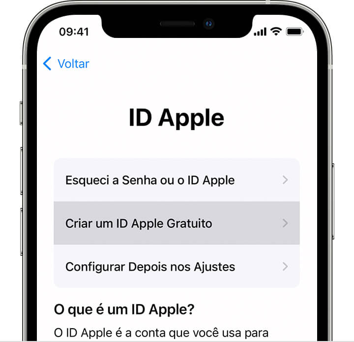 criar id apple novo iPhone