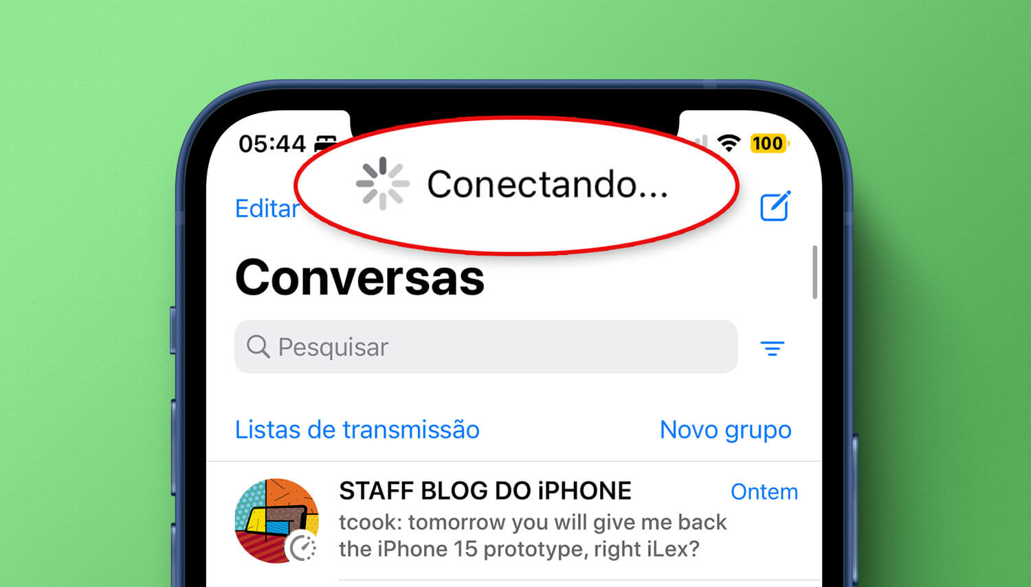 WhatsApp fora do ar - conectando