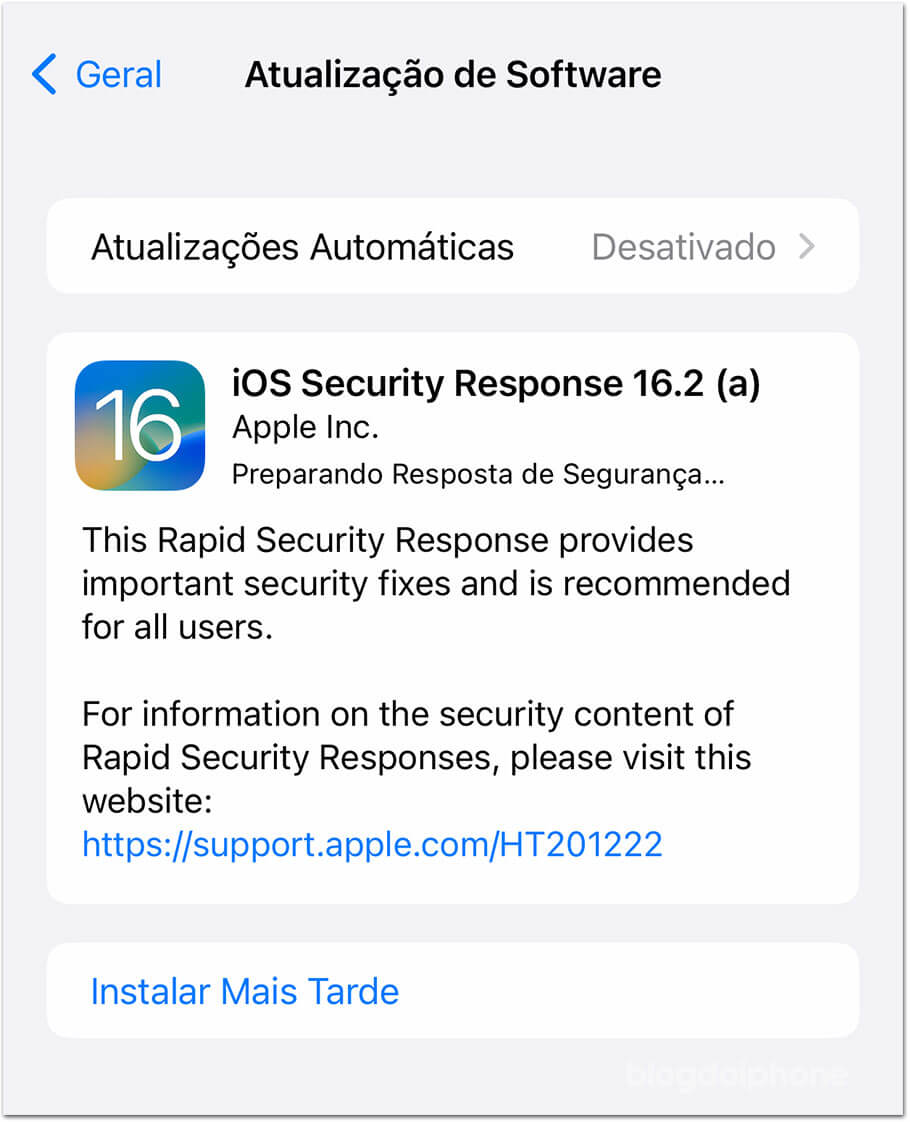 resposta rápida segurança ios