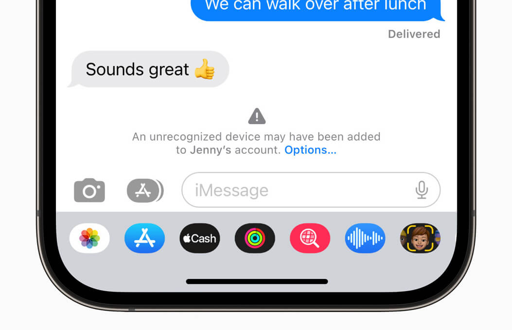 Verificação da chave de contato do iMessage de segurança avançada da Apple