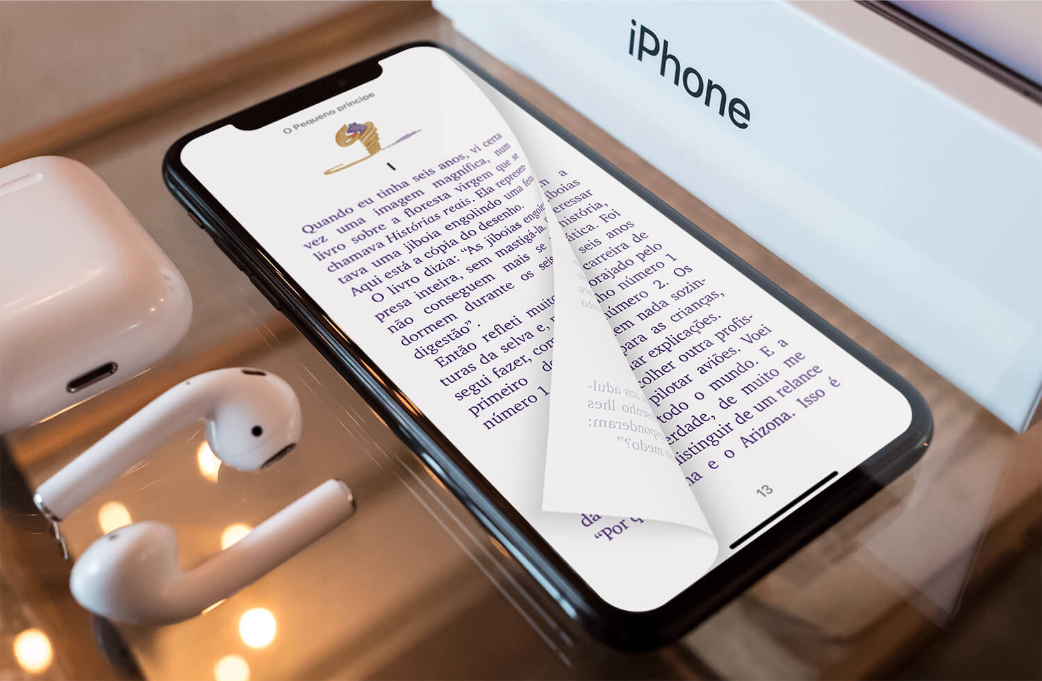 Virada de pagina Livros iOS