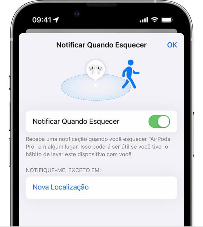 alerta se você esquecer os AirPods em algum lugar