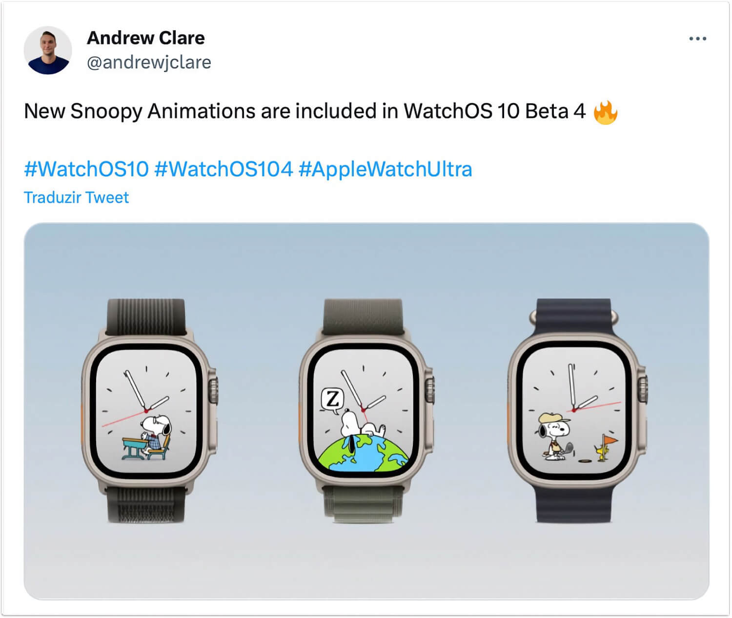 Mostradores Snoopy watchOS 10