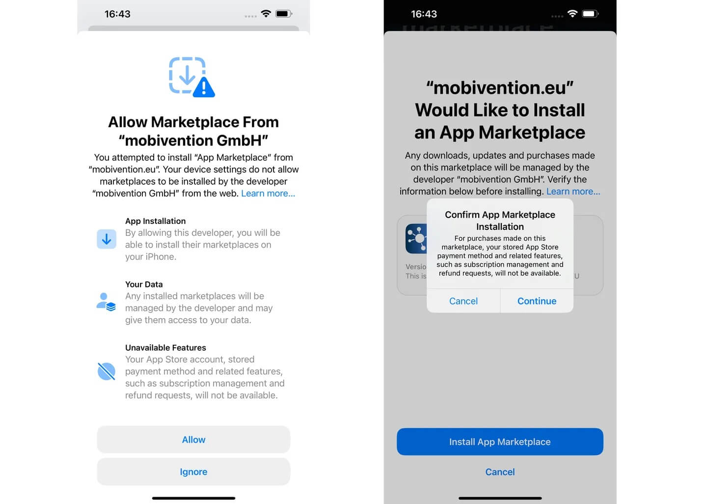 Avisos assustadores na App Store