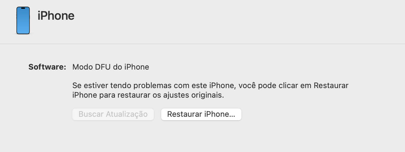 Modo DFU no iPhone