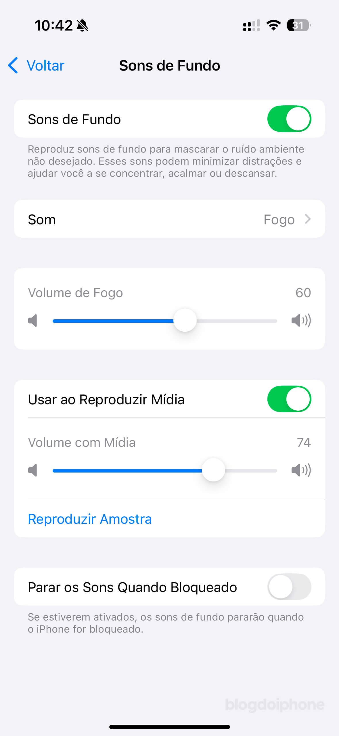 Sons de Fundo iOS