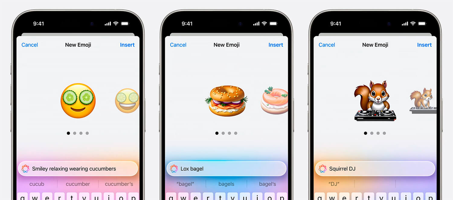 Genmoji criados pela Apple Intelligence