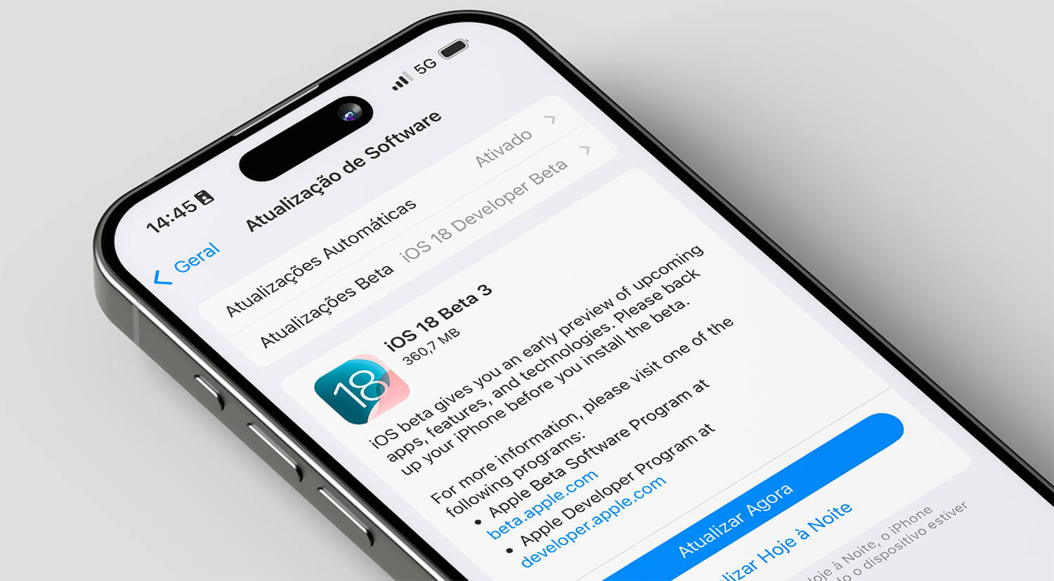 Terceiro beta iOS 18