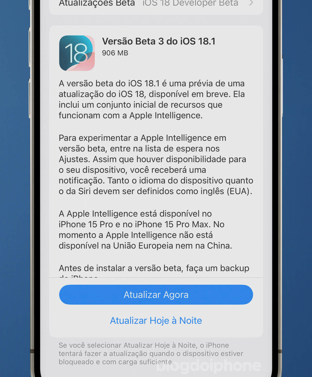 iOS 181 beta 3 descrição